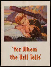 6d820 FOR WHOM THE BELL TOLLS souvenir program book '43 Seguso art of Gary Cooper & Ingrid Bergman!