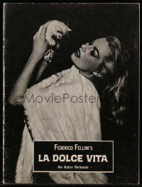 6d875 LA DOLCE VITA souvenir program book '61 Federico Fellini, sexy Anita Ekberg, Mastroianni