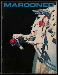 6d891 MAROONED souvenir program book '69 great image of astronaut on space walk high above the Earth