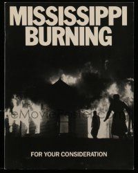 6d234 MISSISSIPPI BURNING promo brochure '88 Gene Hackman, Alan Parker, For Your Consideration!