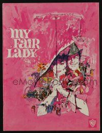 6d902 MY FAIR LADY English souvenir program book '65 Audrey Hepburn & Rex Harrison, Bob Peak art!