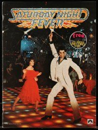 6d943 SATURDAY NIGHT FEVER souvenir program book '77 disco dancer John Travolta, Karen Lynn Gorney