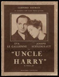 6d983 UNCLE HARRY stage play souvenir program book '43 Eva La Gallienne & Joseph Schildkraut!