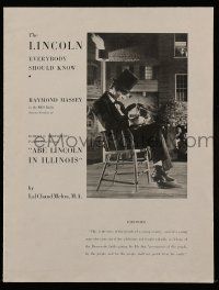 6d207 ABE LINCOLN IN ILLINOIS promo brochure '40 a comparison between the play and the movie!