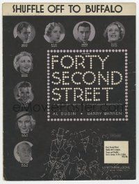 6d506 42nd STREET sheet music '33 Dick Powell, Ginger Rogers, Harris art, Shuffle Off To Buffalo!