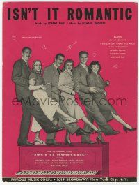 6d557 ISN'T IT ROMANTIC sheet music '48 image of Veronica Lake & top cast, the title song!