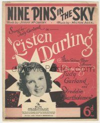 6d562 LISTEN DARLING English sheet music '38 Judy Garland sings Nine Pins In The Sky!