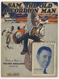 6d584 SAM THE OLD ACCORDION MAN English sheet music '27 written by Walter Donaldson, great artwork!