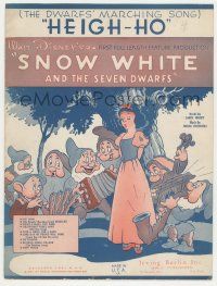 6d593 SNOW WHITE & THE SEVEN DWARFS sheet music '38 Disney animated fantasy classic, Heigh-Ho!