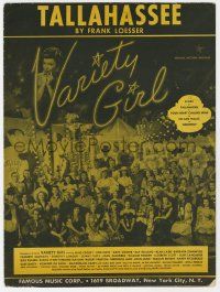 6d618 VARIETY GIRL sheet music '47 all-star cast, Bing Crosby, Bob Hope, Gary Cooper, Tallahassee!
