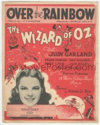 6d624 WIZARD OF OZ English sheet music '39 Over the Rainbow, most classic song from the movie!