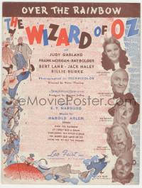 6d625 WIZARD OF OZ sheet music '39 Over the Rainbow, most classic song from the movie!