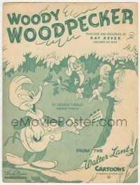6d627 WOODY WOODPECKER sheet music '48 the cartoon theme song featured & recorded by Kay Kyser!