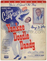 6d629 YANKEE DOODLE DANDY sheet music '42 James Cagney as George M. Cohan, You're a Grand Old Flag