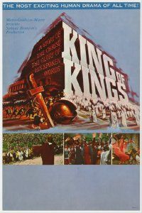 6d030 KING OF KINGS mini WC '61 Nicholas Ray Biblical epic, cool title art + inset scenes!