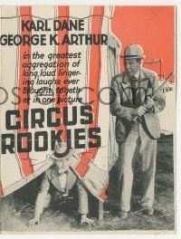 6d346 CIRCUS ROOKIES herald '28 Karl Dane & George K. Arthur with fake ape & Louise Lorraine!