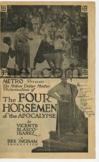 6d358 FOUR HORSEMEN OF THE APOCALYPSE herald '21 Rex Ingram epic from Ibanez, Rudolph Valentino!