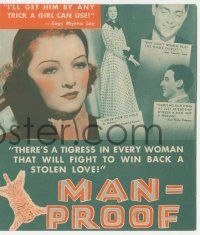 6d375 MAN-PROOF herald '38 sexy Myrna Loy will get Franchot Tone by any trick a girl can use!