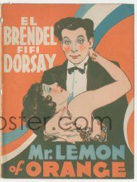 6d377 MR. LEMON OF ORANGE herald '31 great artwork of comedian El Brendel & sexy Fifi D'Orsay!