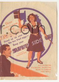 6d394 SUNNY SIDE UP herald '29 great deco artwork of pretty Janet Gaynor & Charles Farrell!