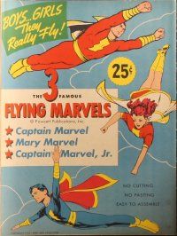 6d149 FLYING MARVELS paper doll set '45 Captain Marvel, Mary & Captain Marvel Jr!