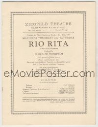 6d932 RIO RITA stage play souvenir program book '27 Flo Ziegfeld on the cover, Eddie Cantor