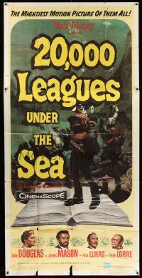 6f039 20,000 LEAGUES UNDER THE SEA 3sh '55 Jules Verne, great art of deep sea divers, ultra rare!
