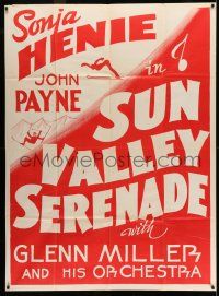6f011 SUN VALLEY SERENADE 2sh R40s Sonja Henie, John Payne, Glenn Miller and His Orchestra!
