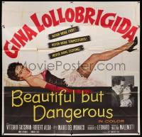 6f198 BEAUTIFUL BUT DANGEROUS 6sh '57 wonderful full-length art of sexy Gina Lollobrigida!