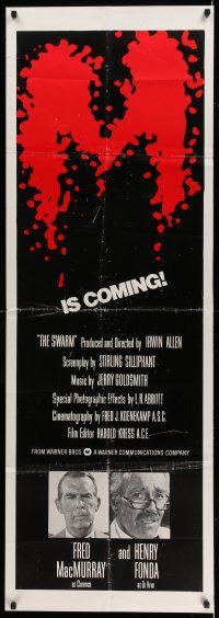 6f037 SWARM door panel '78 directed by Irwin Allen, Fred MacMurray, Henry Fonda, it's coming!