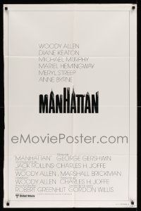 6f029 MANHATTAN Spanish/U.S. export 1-stop poster '79 w/classic image of Woody Allen & Keaton by bridge!