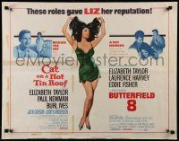 6g549 CAT ON A HOT TIN ROOF/BUTTERFIELD 8 1/2sh '66 art of sexy Elizabeth Taylor in nightie!