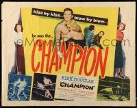6g550 CHAMPION style B 1/2sh '49 boxer Kirk Douglas with Marilyn Maxwell, boxing classic!
