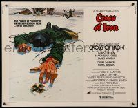 6g563 CROSS OF IRON 1/2sh '77 Sam Peckinpah, Tanenbaum art of fallen World War II Nazi soldier!