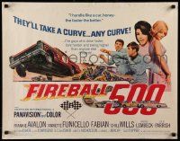 6g589 FIREBALL 500 1/2sh '66 Frankie Avalon & sexy Annette Funicello, cool stock car racing art!