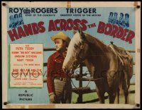 6g610 HANDS ACROSS THE BORDER style A 1/2sh '43 wonderful close up artwork of cowboy Roy Rogers!