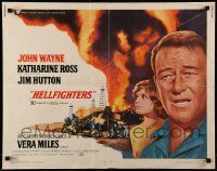 6g615 HELLFIGHTERS 1/2sh '69 John Wayne as fireman Red Adair, Katharine Ross, art of inferno!