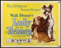 6g655 LADY & THE TRAMP 1/2sh R62 Disney classic dog cartoon, great images of cast!