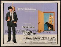 6g679 LONG GOODBYE 1/2sh '73 cool Amsel art of Elliott Gould as Philip Marlowe, film noir!