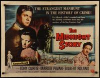 6g696 MIDNIGHT STORY style A 1/2sh '57 Tony Curtis in strangest San Francisco manhunt in history!
