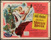 6g702 MOULIN ROUGE style A 1/2sh '53 Jose Ferrer as Toulouse-Lautrec, Zsa Zsa Gabor, sexy art!