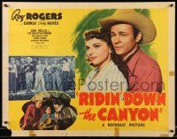 6g822 RIDIN' DOWN THE CANYON style B 1/2sh '42 Roy Rogers, Gabby Hayes, Sons of the Pioneers