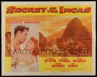 6g857 SECRET OF THE INCAS style B 1/2sh '54 Charlton Heston with Nicole Maurey in South America!