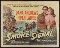 6g877 SMOKE SIGNAL style B 1/2sh '55 Dana Andrews & Piper Laurie flee through Indian territory!