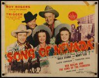 6g881 SONG OF NEVADA style A 1/2sh '44 great artwork of Roy Rogers & Dale Evans!