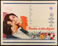 6g913 TENDER IS THE NIGHT 1/2sh '61 romantic close up of Jennifer Jones & Jason Robards Jr.!
