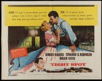 6g936 TIGHT SPOT style B 1/2sh '55 Edward G. Robinson, art of pretty Ginger Rogers, great tagline!
