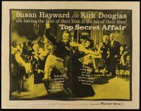6g954 TOP SECRET AFFAIR 1/2sh '57 Susan Hayward tames toughest General Kirk Douglas!
