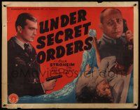 6g975 UNDER SECRET ORDERS 1/2sh '43 Erich von Stroheim, gripping expose of most sinister spy ring!