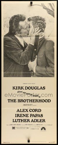 6g059 BROTHERHOOD insert '68 Kirk Douglas gives the kiss of death to Alex Cord!